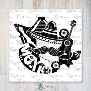 Mexiko Flagge, Mexiko Flagge, Mexiko Lindo SVG, Mexiko Clipart, Mexiko Vektor, Mariachi svg, Schnurrbart SVG, SVG-Dateien für Cricut, Silhouette