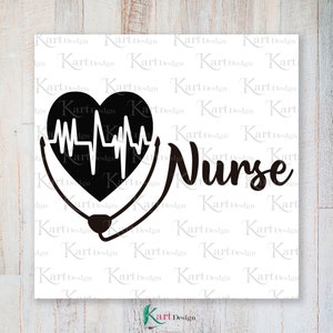 Heart Nurse SVG / Nurse SVG / Stethoscope Svg / Nurse Clipart / Svg Files For Cricut / Silhouette / Sublimation Designs Downloads / Svg