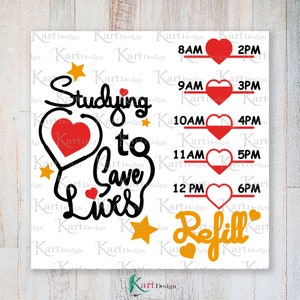 Nurse Water Bottle Tracker SVG / Water Tracker SVG / Docteur SVG / Bouteille d’eau Svg / Infirmière Svg / Svg Files For Cricut / Silhouette / Svg