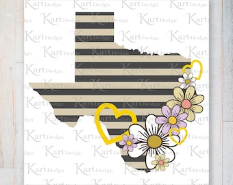 Texas Png / TX PNG / Texas State / Liebe Texas Png / Texas Clipart / Floral PNG / Sublimation Design / Png, digitales Design, sofortiger Download