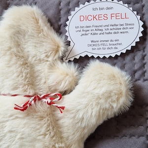 Ich bin Dein Dickes Fell- Supersoft Creme-BIO Körnerkissen,Trauerbegleiter, Seelentröster, Freund, Helfer, Kühlpad, Mutmacher