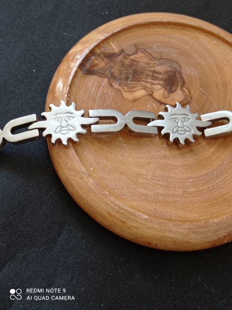 アクセサリー Vintage Mexican Jewelry sunflower taxco Vintage Mexican Sunflower Bracelet, Taxco 925 Silver - Etsy