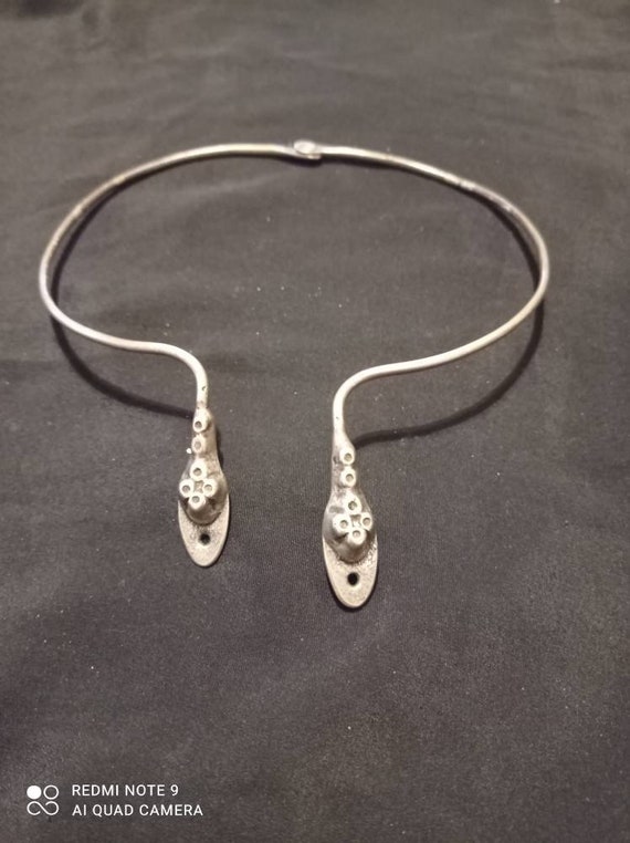 Berber necklace silver snake heads, 60s