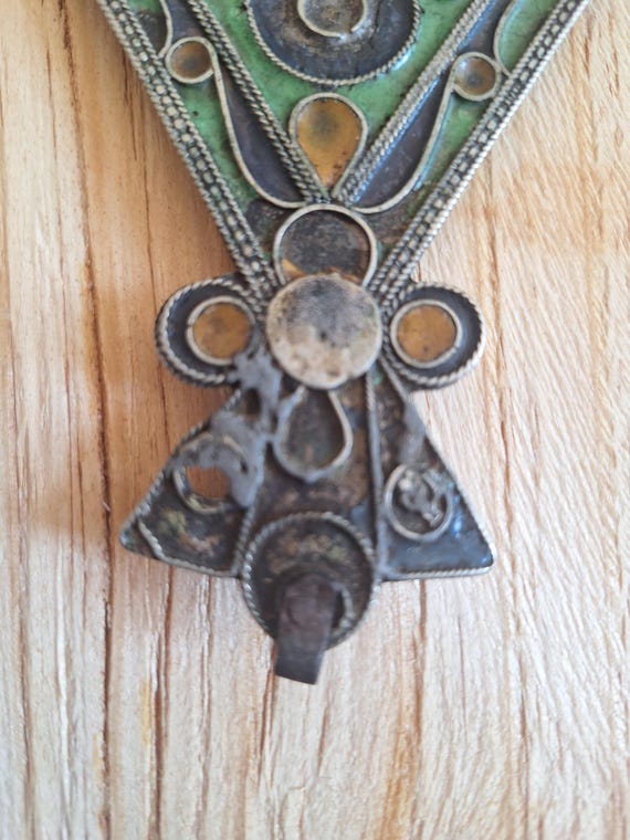 Fibule Berbère Ancienne En Argent Du Maroc - Pièce Vintage, Occasion