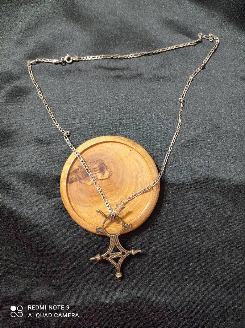 Touareg Berber Silver Southern Cross necklace 1970/'s with its 925 mesh chain