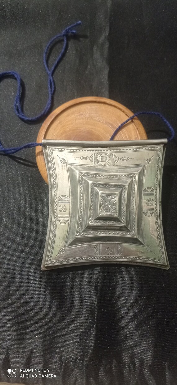 Pendentif Berbère/touareg En Argent Avec Cornaline - Collier Artisanal, Occasion