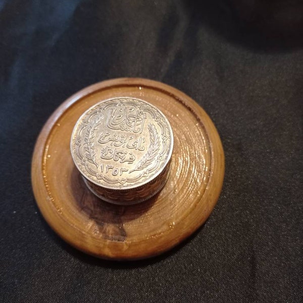 Silver box formed from 4 coins Tunisian franc 1930's