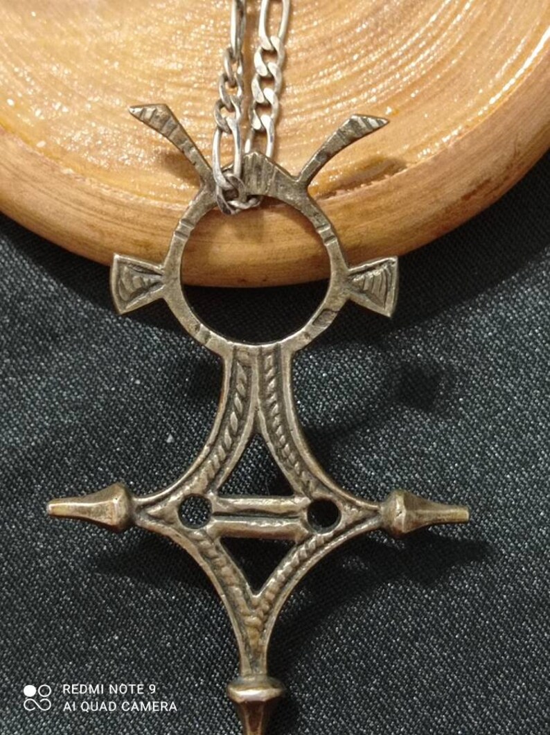 Touareg Berber Silver Southern Cross necklace 1970/'s with its 925 mesh chain