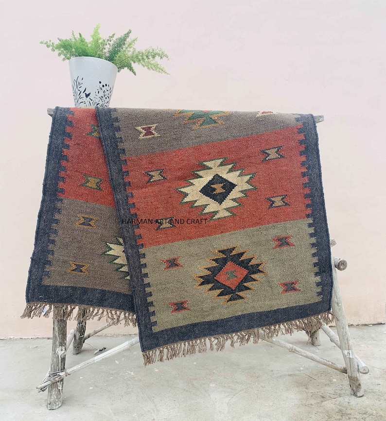 Handmade Navajo Kilim Runner Rug, Aztec Rug, Hallway Runner, Entryway ...