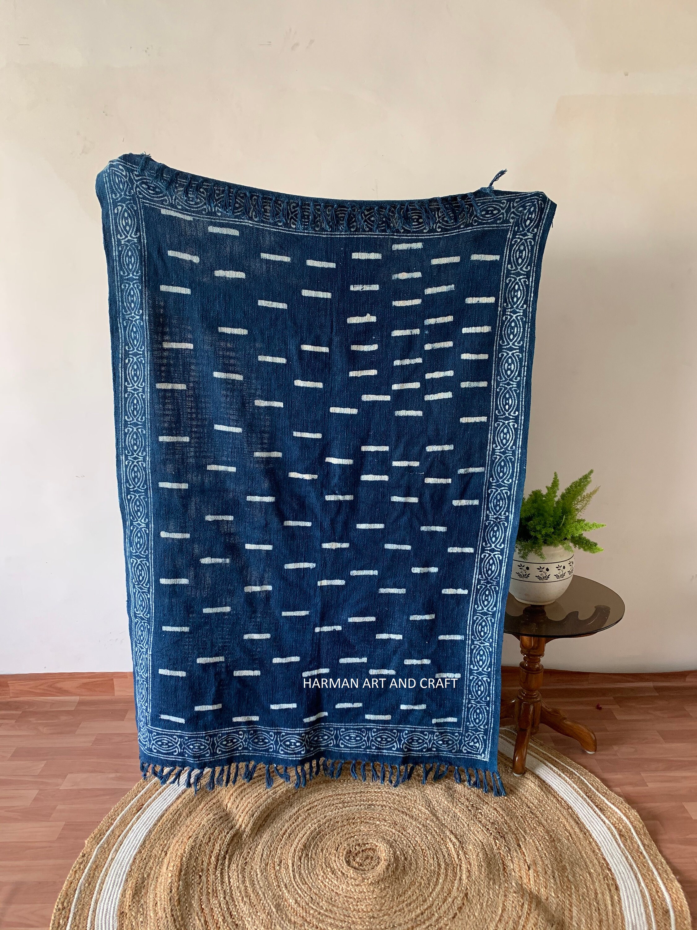 Indigo mudcloth blanket hotsell