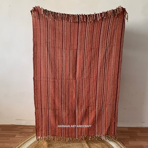 Überwurfdecken für Sofas Webdecke Bettläufer Boho Baumwolle Fransendecke Strand überwurf, Baumwoll Überwurf, Unikat Textil, Geschenk für sie