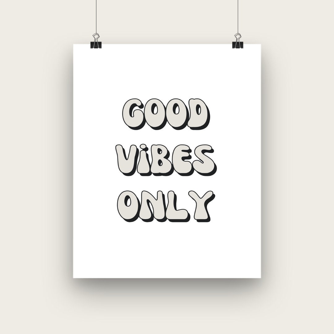 Good Vibes Only Print INSTANT DOWNLOAD, Colorful Wall Art, Quote Print ...