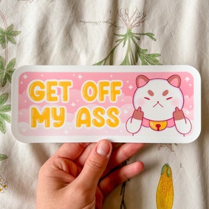 Get Off My Ass Puppycat Autoaufkleber | Biene und Puppycat Auto Aufkleber | Original Fade Weather Resistant Vinyl Aufkleber | lustiges Auto Geschenk Cartoon