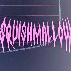 Squishmallow Death Metal Vinyl-Aufkleber | Original Autoaufkleber | glänzendes permanentes Vinyl | squish Baby Auto Aufkleber pastel goth Metall