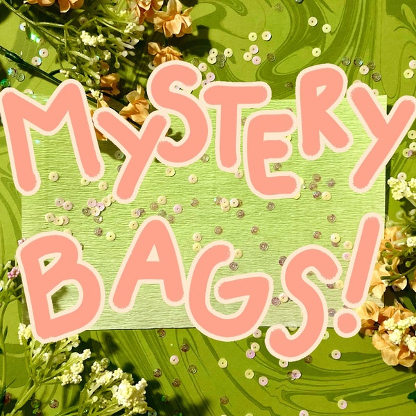 Mystery Sticker, Prints, and Stamps | Hollandaize Art Grab Bag | Quirky Random Gifts | retro colorful stationary frogs cats fruit mushroom