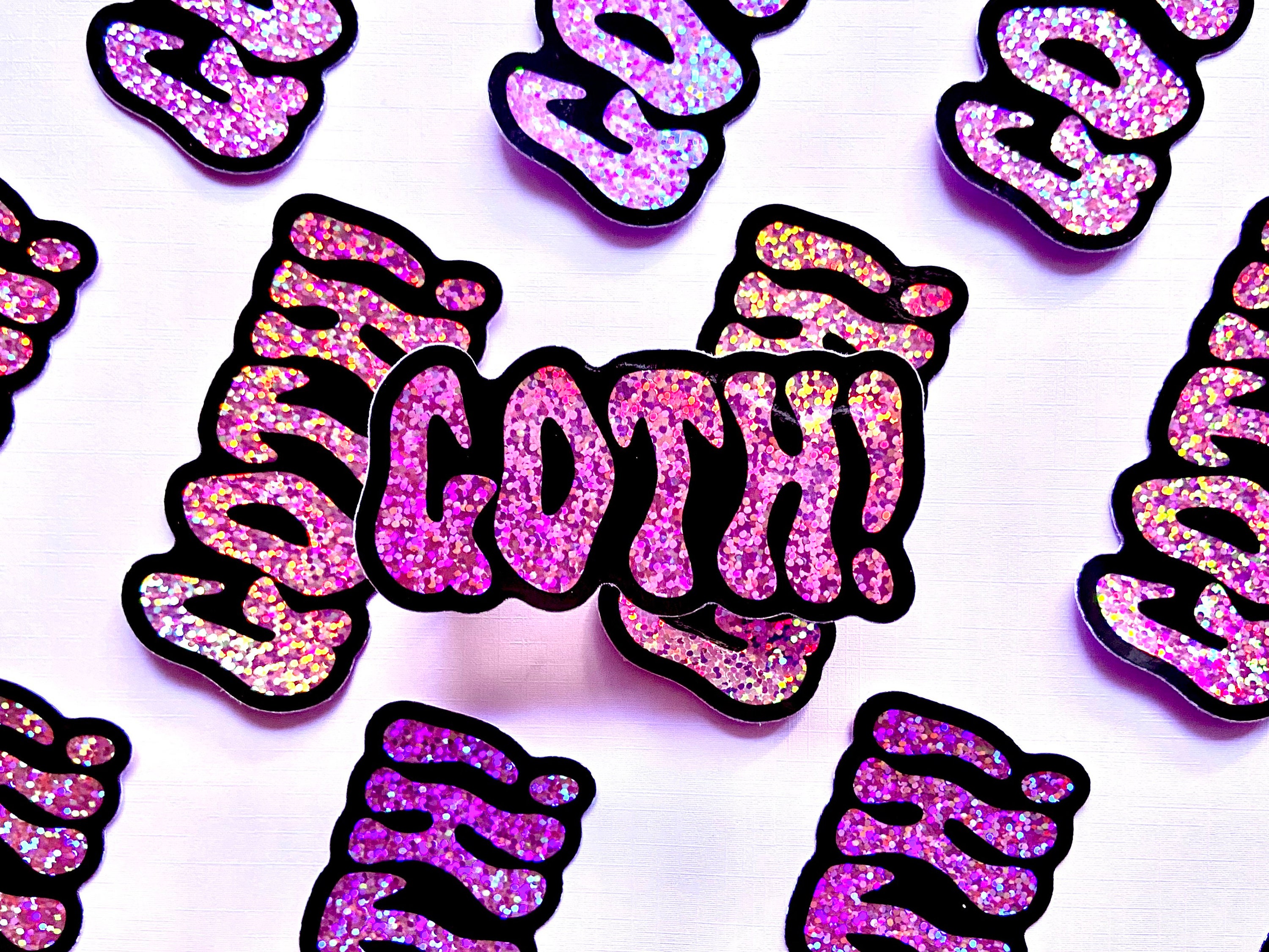 Gotg Sticker Pink Goth! | Original Glitter Vinyl Sticker | Sparkly Vinyl Goth Spooky ...
