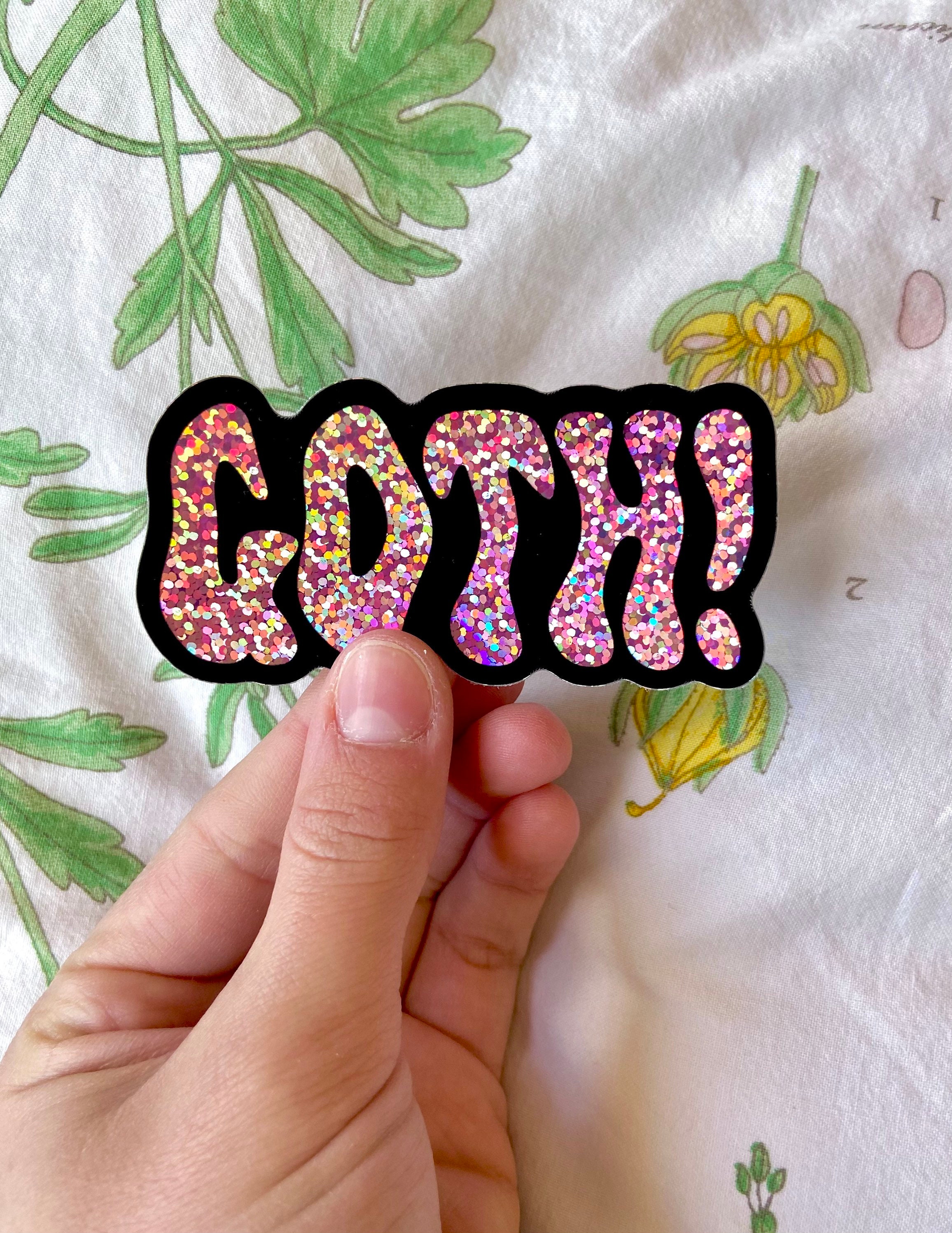 Gotg Sticker Pink Goth! | Original Glitter Vinyl Sticker | Sparkly Vinyl Goth Spooky ...