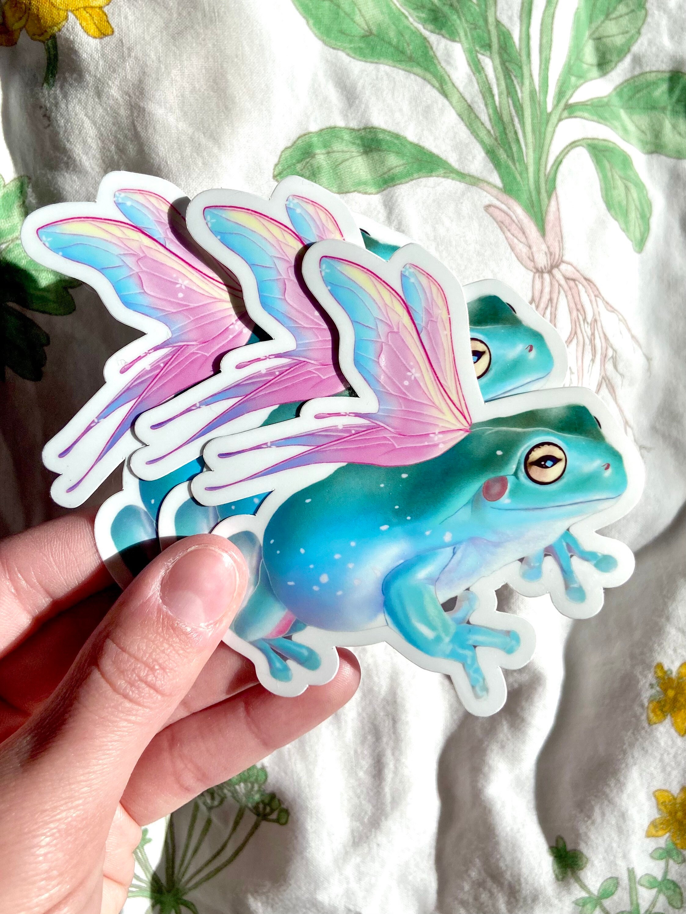 Fairy Frog Original Art Sticker | Glossy Vinyl Water Resistant Decal ...
