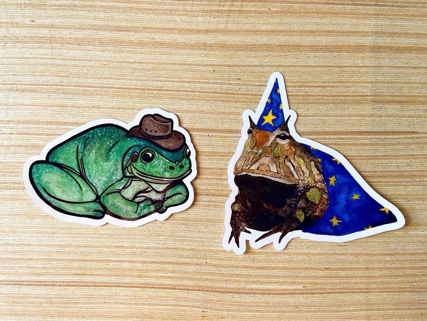 Wizard Frog Sticker | Original Watercolor Vinyl Sticker | Glossy Water ...