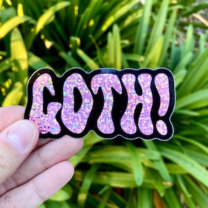 Pink Goth! | Original Glitter Vinyl Sticker | sparkly vinyl goth spooky witchy pastel goth aesthetic horror phone laptop waterproof UV proof