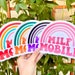 Milf Mobile Bumper Sticker | Original Fade and Weather Resistant Vinyl Sticker Magnet | retro funny rainbow gag gift car decal Milf love