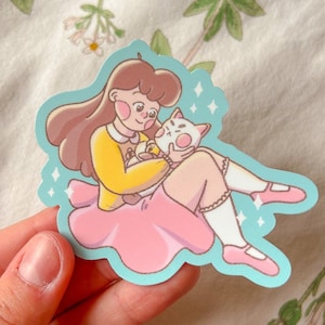 Biene und Puppycat Sparkle Sticker | Lost in Space Original Fade Weather Resistant Vinyl Aufkleber | süßes fanart geschenk