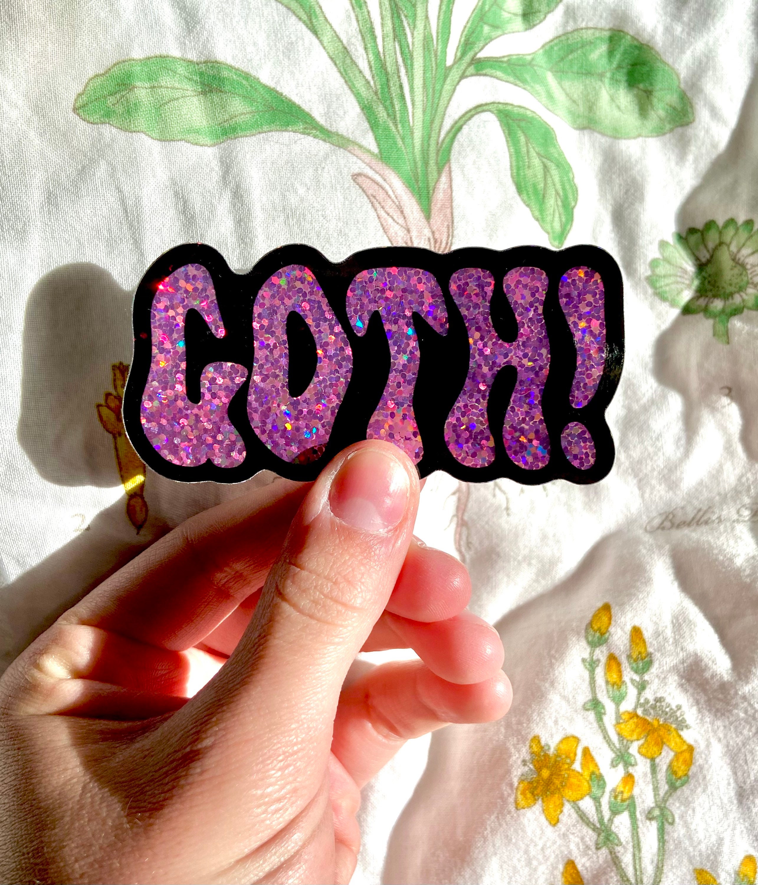 Gotg Sticker Pink Goth! | Original Glitter Vinyl Sticker | Sparkly Vinyl Goth Spooky ...