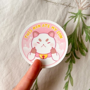This Man Ate My Son Puppycat Sparkle Sticker | Biene und Puppycat Original Fade Weather Resistant Vinyl Aufkleber | witziges Geschenk Lost in Space