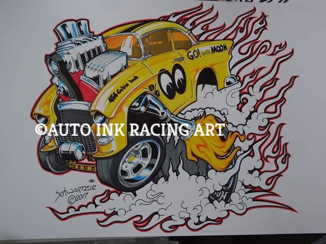 Mooneyes Gasser Art Print Etsy