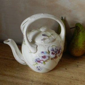 Vintage Teapot with Pansy Decor