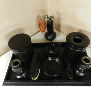 Antique Ebony Vanity Set
