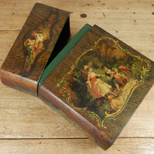 Antique Book-Shaped Papier Mâché Box