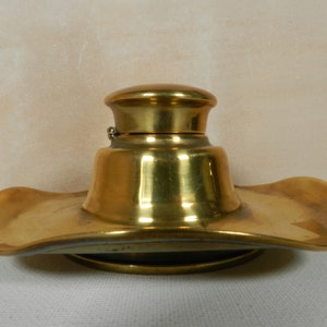 Vintage Brass Tone Inkwell