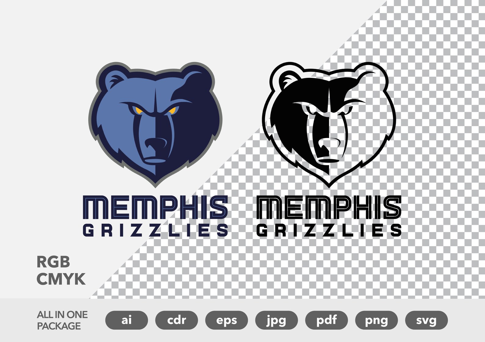 Memphis Grizzlies Logo ai cdr eps pdf png jpg svg | Etsy