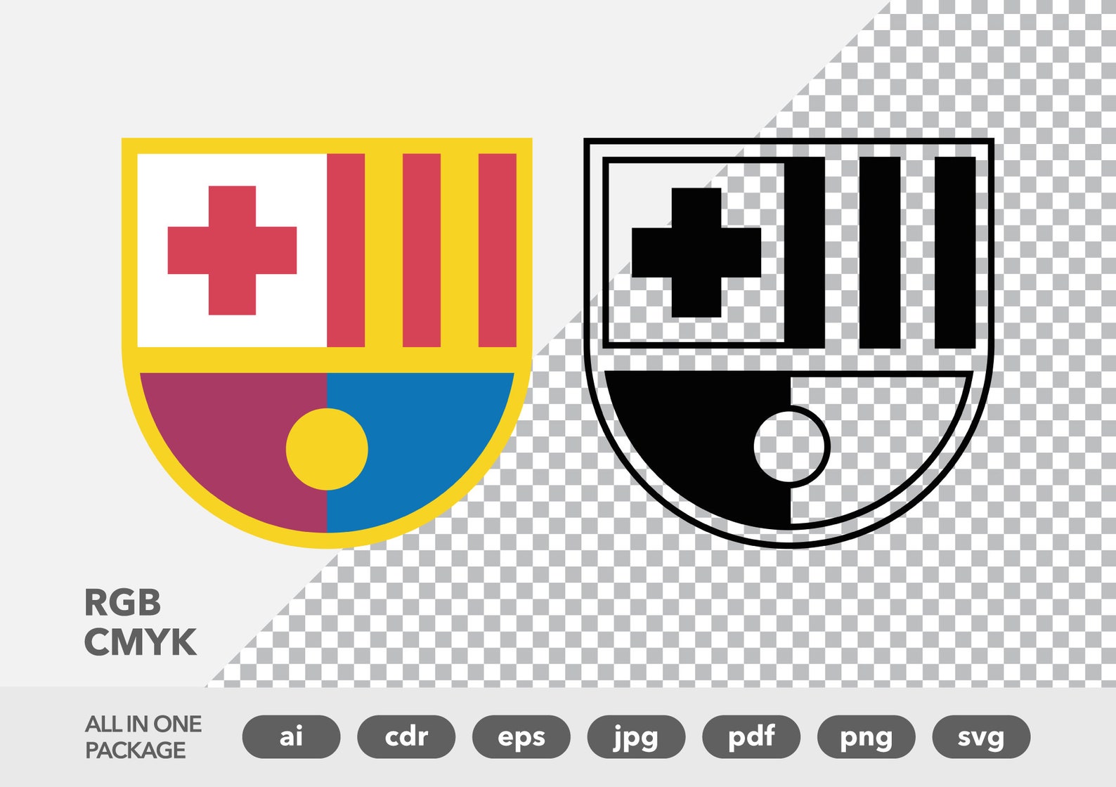 FC Barcelona Minimalist Logo ai cdr eps pdf png jpg | Etsy