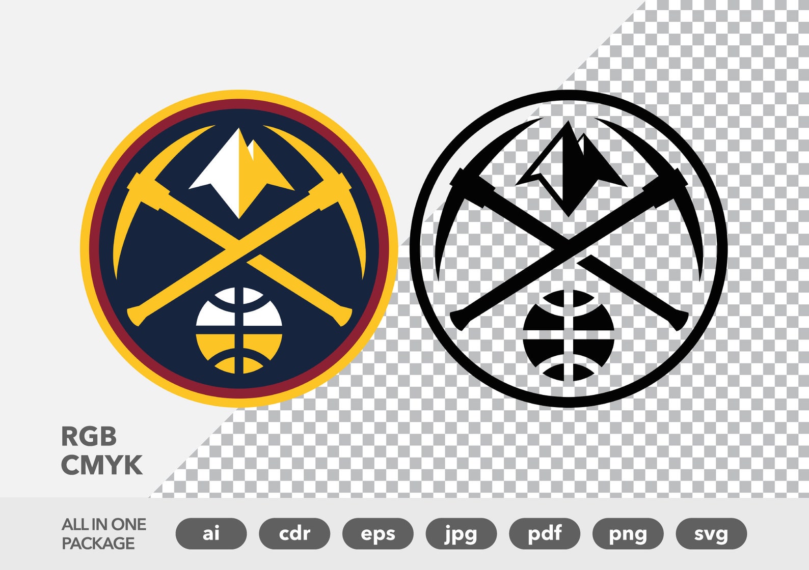 Denver Nuggets Logo ai cdr eps pdf png jpg svg Etsy