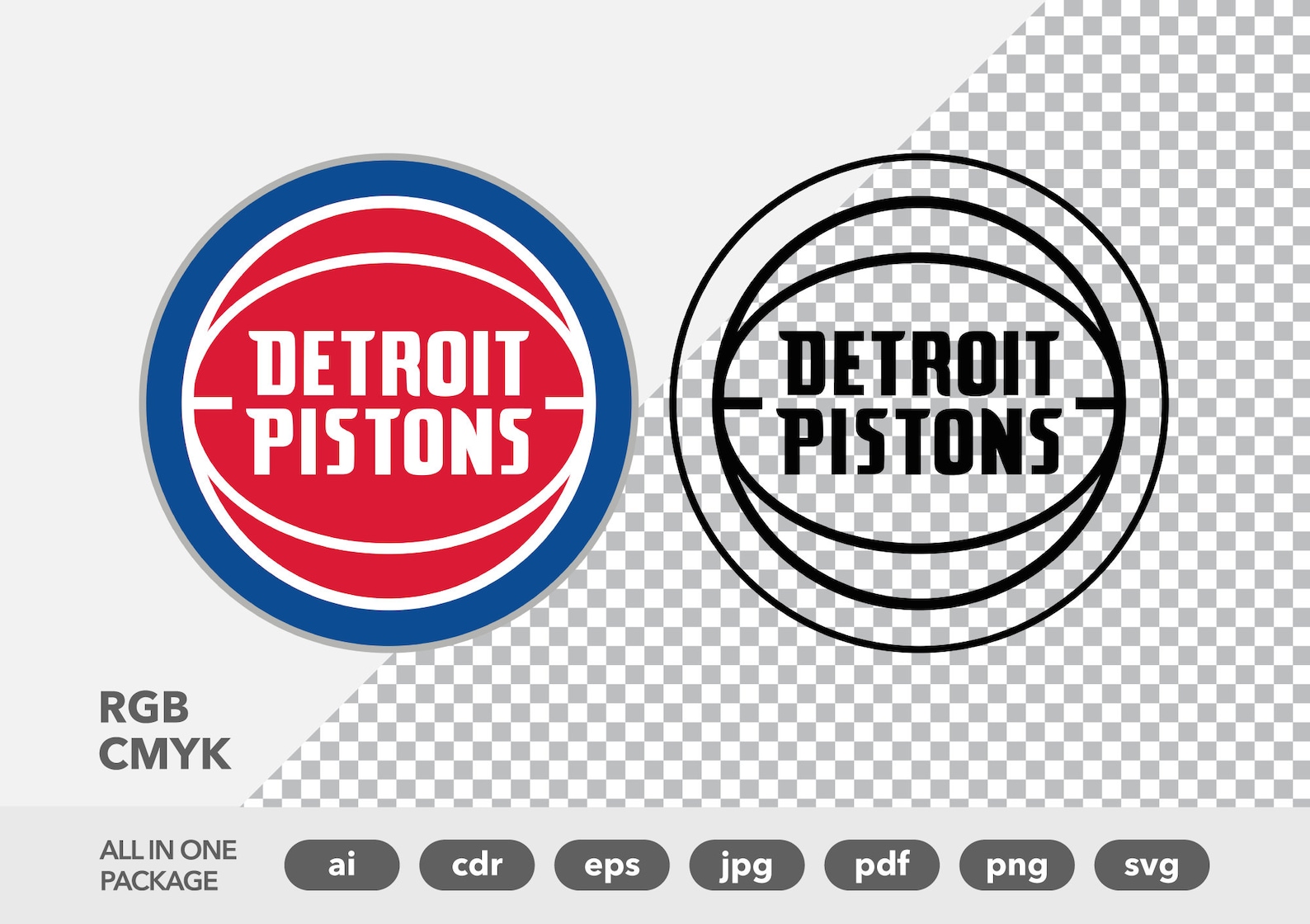 Detroit Pistons Logo ai cdr eps pdf png jpg svg Etsy