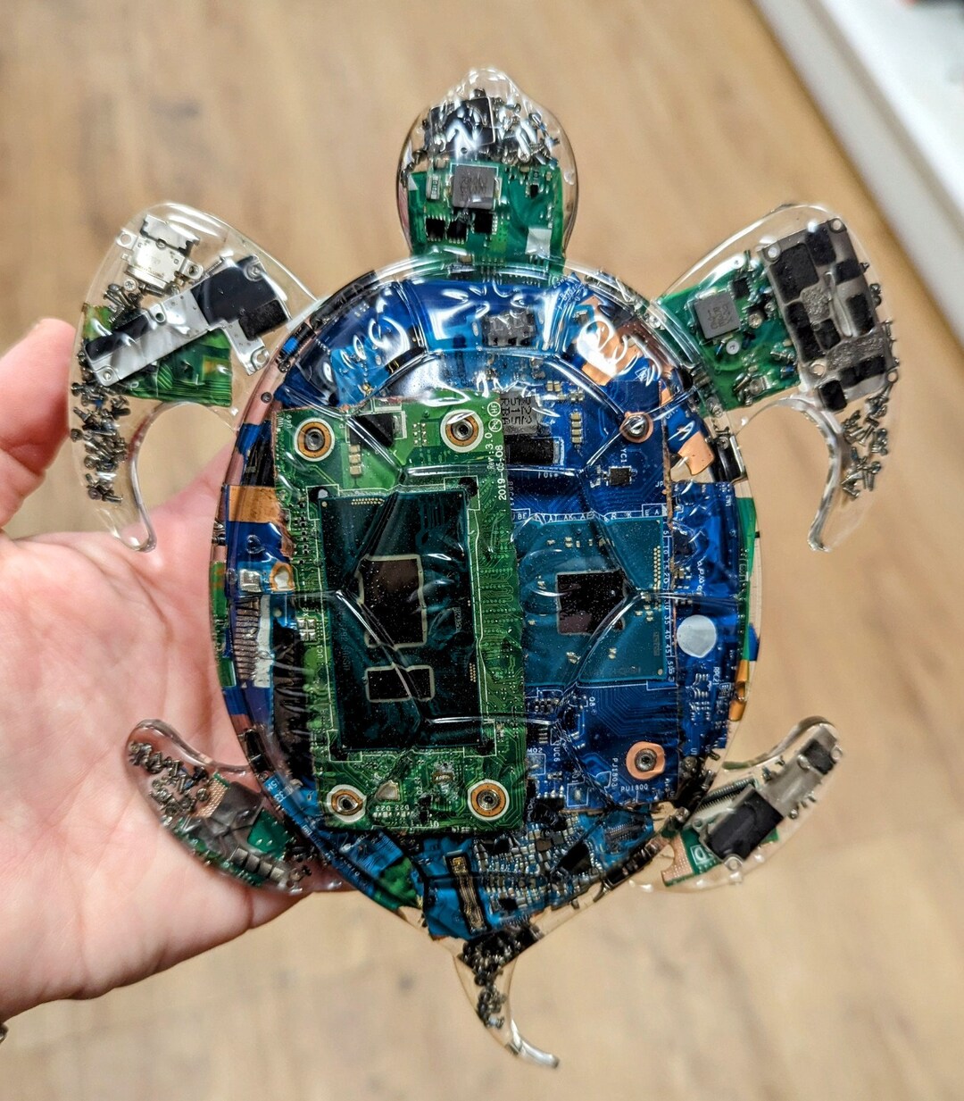 Sea Turtle Made With Computer Motherboards and Resin - Etsy