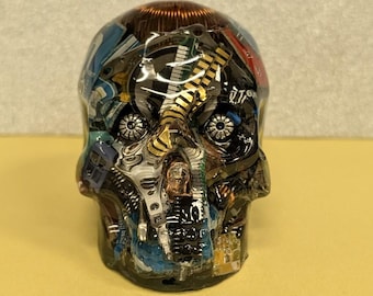 Skulls Made With Computer Motherboards and Resin