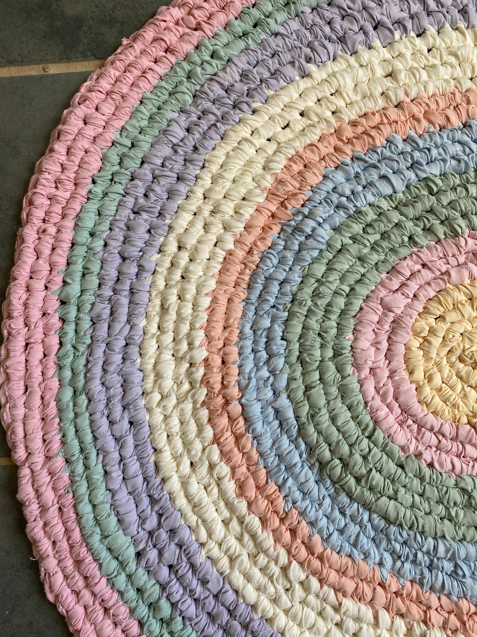 Pastel 32 Round Rag Rug Amish Knot RugKitchen RugEntry Rug Etsy