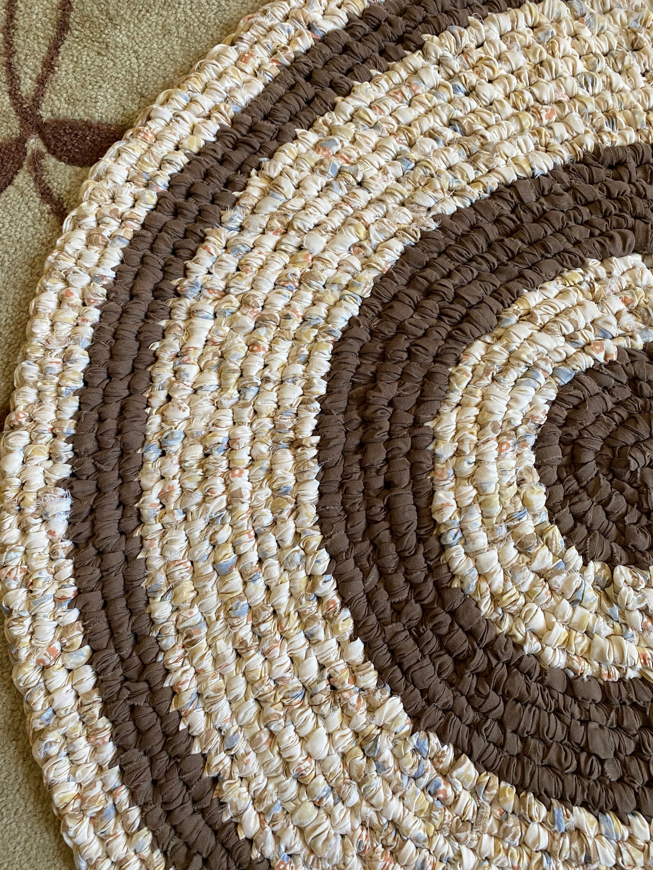 Earthtone 31 Round Rag Rug Amish Knot Rug Etsy