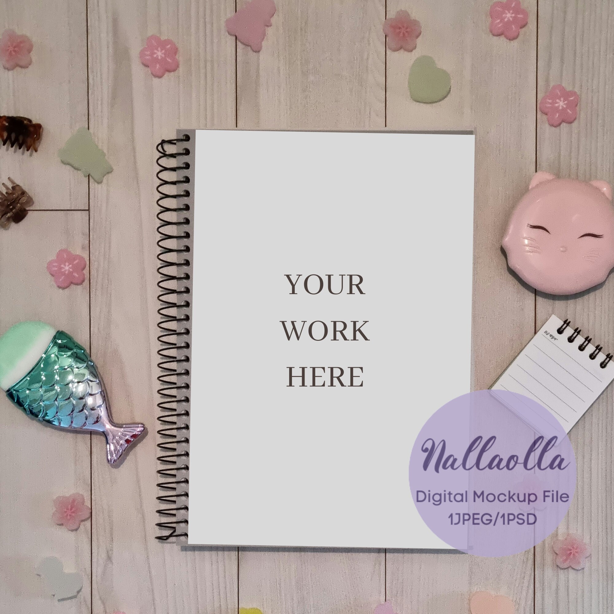 Mockup del cuaderno espiral/JPEG/PSD/Mockup Image File