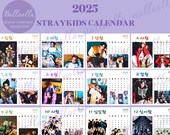 2025Calendar/Stray Kids Calendar/Custom Made Products/Korean Calendar/Hangeul Calendar/13 PNG File/1 PDF File/3 ZIP File/Pretty Calendar