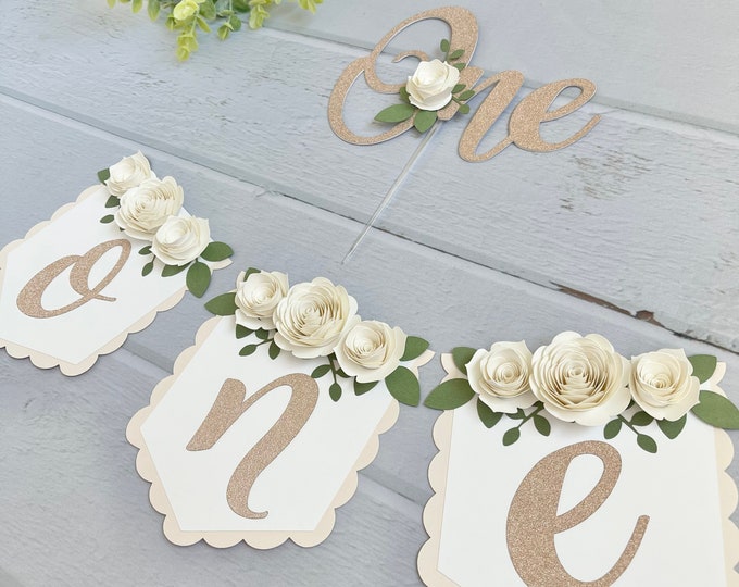 Floral High Chair Bannerone High Chair Bannerboho Theme Birthday