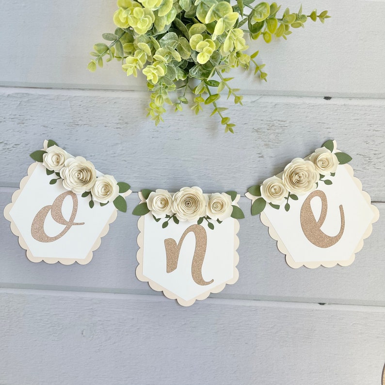 Floral High Chair Bannerone High Chair Bannerboho Theme Etsy