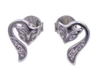 925 Silber Ohrstecker Fuchs | Kleine Tierstecker | Schlicht & Zart | Geschenk für Damen und Mädchen