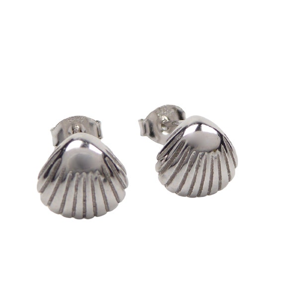 Mini Muschel Ohrstecker Ohrringe aus 925 Sterling Silber für Damen und Mädchen Urlaub Strand und Meer