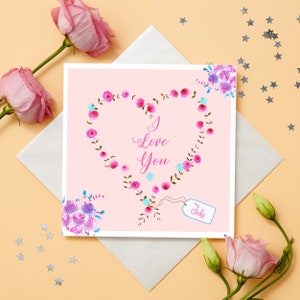 Personalised Valentine card, valentine card for him, Valentine card for her image 5