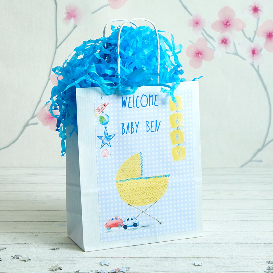 Personalised New Baby Gift Bag, Boy Etsy