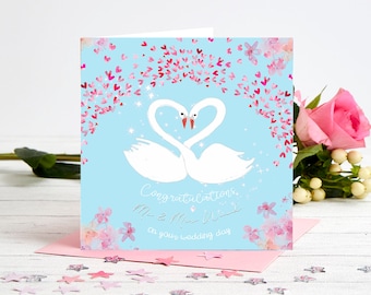 SWAN WEDDING CARD